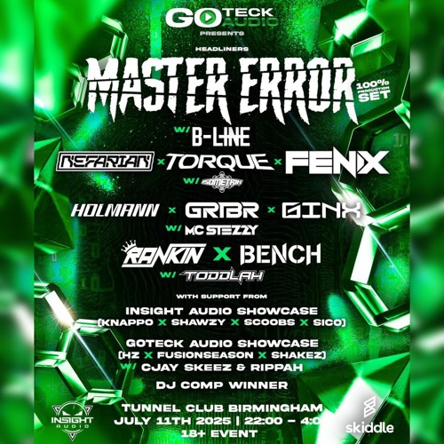 (CDRAY) GOTECK AUDIO: MASTER ERROR (100% PROD SET) W B-LINE & MORE COMP ENTRY