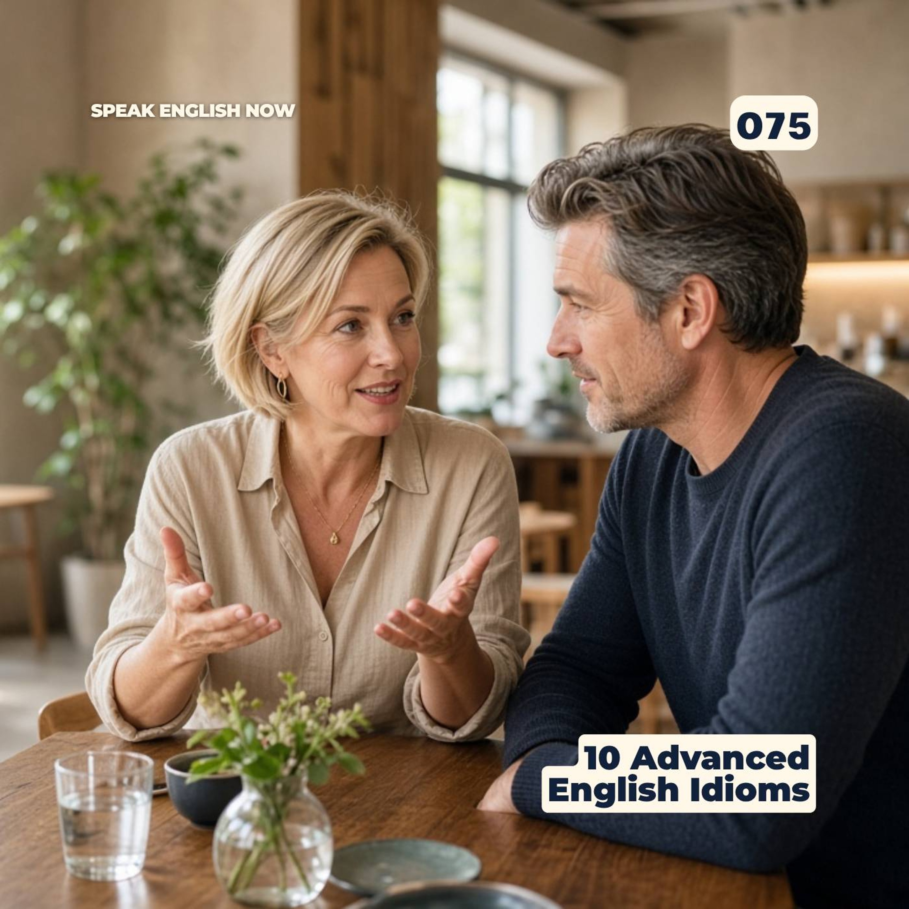 #075 Ten advanced English Idioms (to sound more like a native speaker) episode artwork