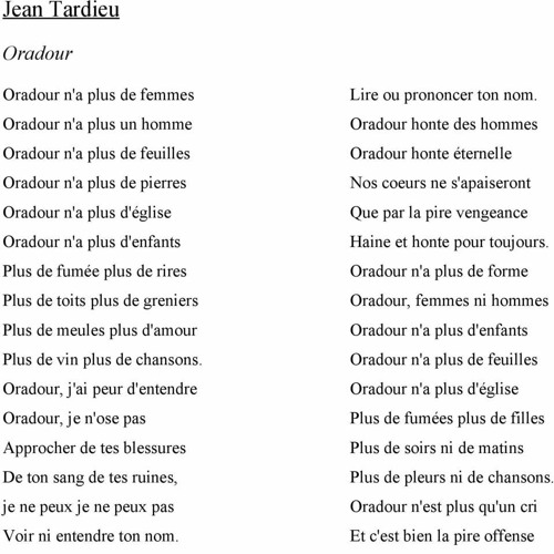 Stream Oradour de Jean Tardieu by ProfDoc18 | Listen online for free on  SoundCloud