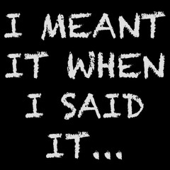I meant it all