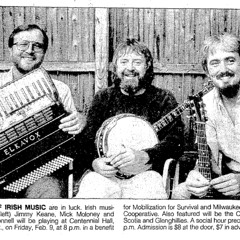 Mick Moloney thanks Kristina Paris and set introduction, Feb. 9, 1990 in Milwaukee