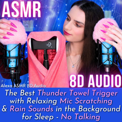8D 3Dio Mic: Thunder Towel with Relaxing Rain Sounds in the Background