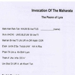 Invocation of The Ma Ha Ra Ta ( psonn _song_ of Lyra.)