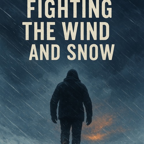 fighting the wind and snow.