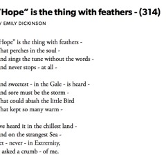 70 Hope Is The Thing With Feathers by Emily Dickinson, read by Beatie Edney