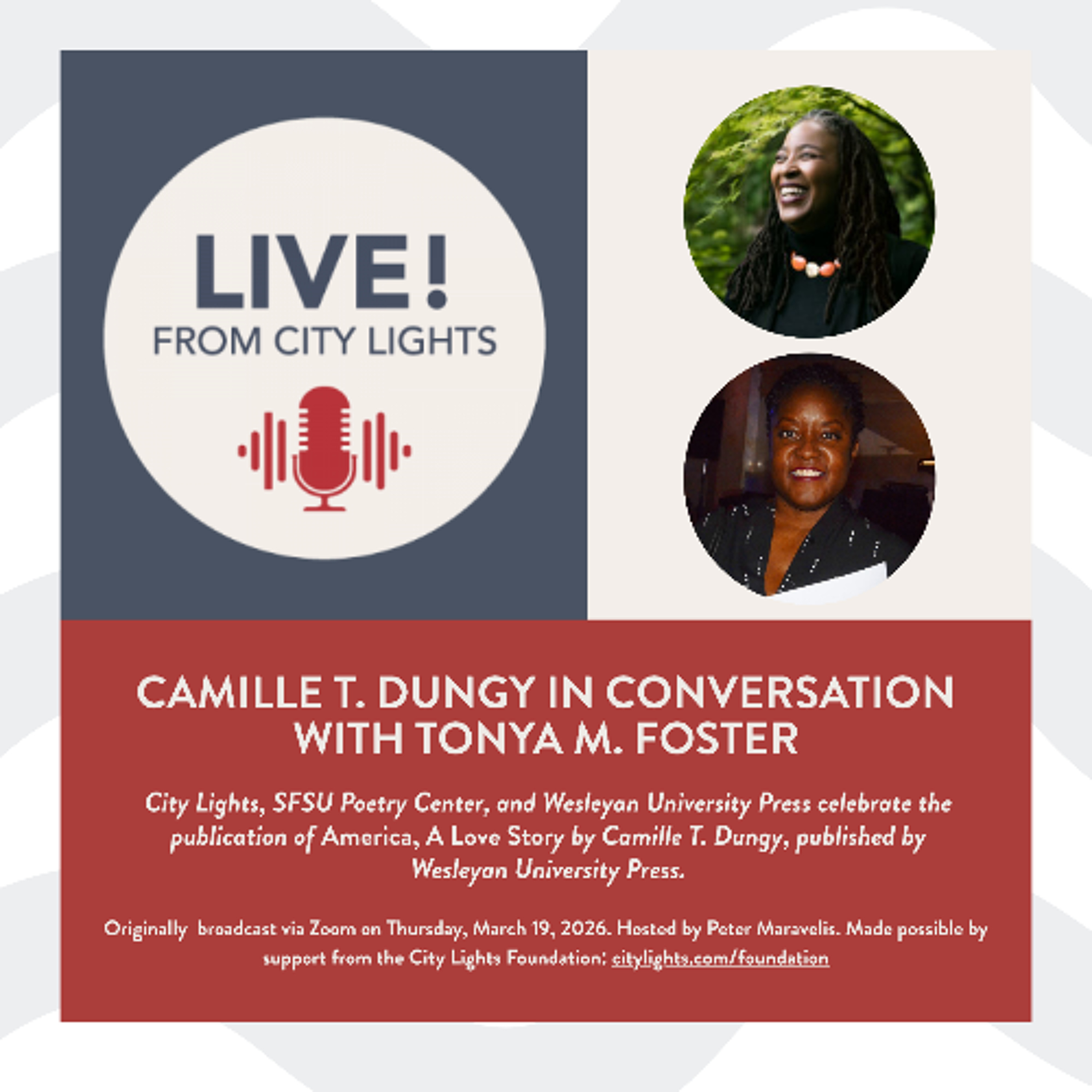 Camille T. Dungy in conversation with Tonya M. Foster episode artwork