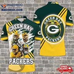 Green Bay Packers Aaron Rodgers 12 Jimmy Graham 80 Jones 33 Davante Adams 17 For Fans 3D Polo Shirt
