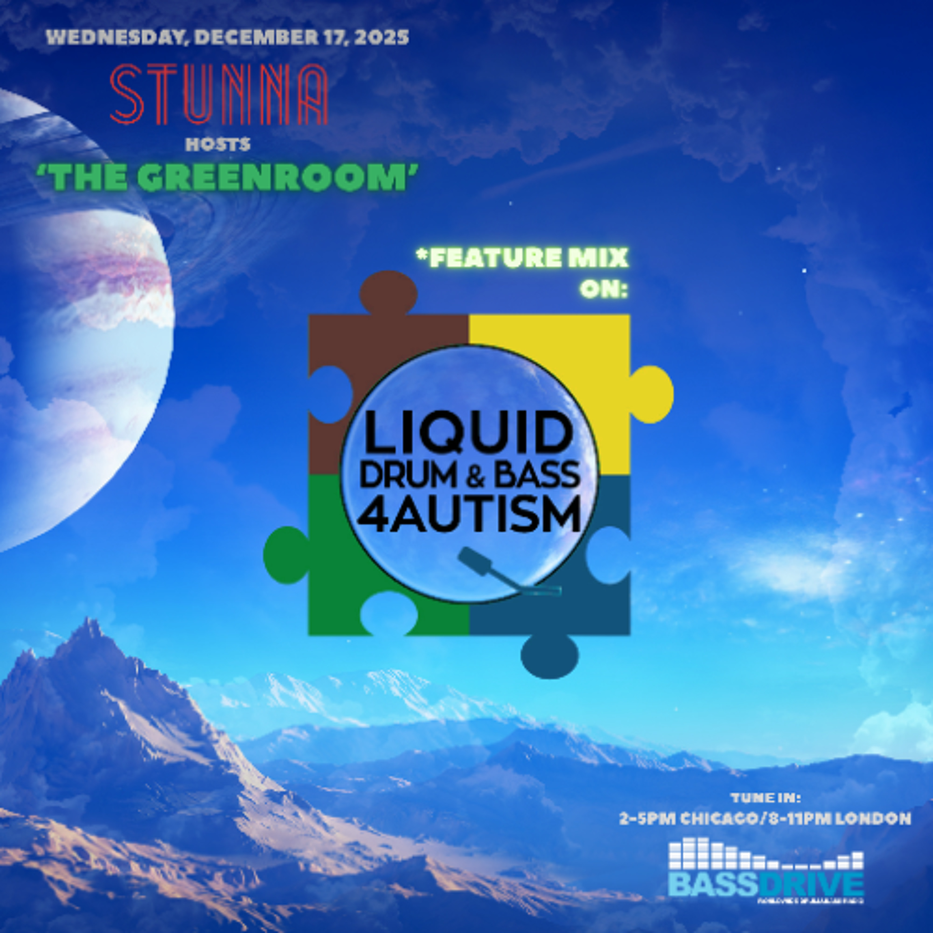 STUNNA Hosts THE GREENROOM with LIQUID DRUM AND BASS 4 AUTISM Feature Mix December 17 2025 episode artwork