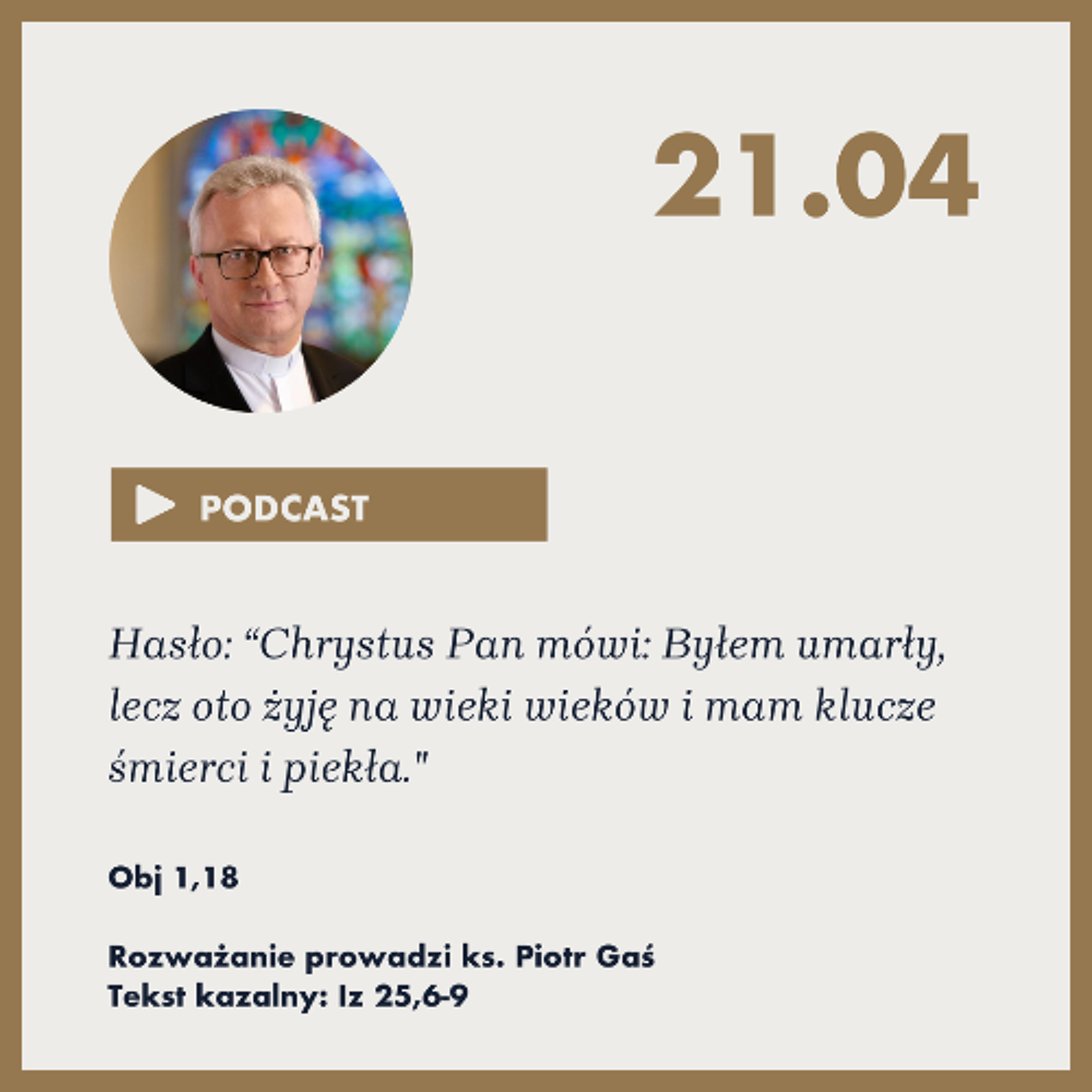 Rozważanie z nabożeństwa w 2. dzień Święta Zmartwychwstania Pańskiego,  21 kwietnia 2025 episode artwork