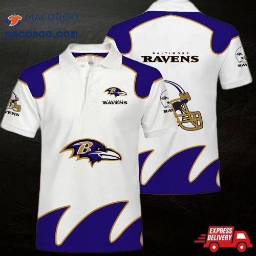 Baltimore Ravens Polo Shirts White