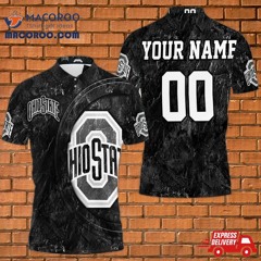 Ohio State Buckeyes Cracked Ground 3D Printed Personalized Polo Shirt