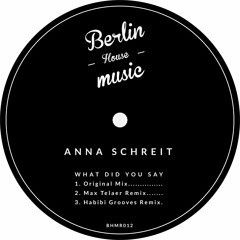 PREMIERE: Anna Schreit - What Did You Say (Original Mix) [Berlin House Music]