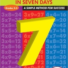 Books ✔️ Download Multiplication Facts in Seven Days: A Simple Method for Success, Grades 3-5 Comple