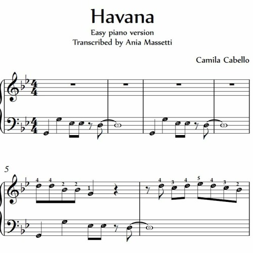 Stream Havana - easy piano sheet music arranged by piano teacher by Piano  Sheet Music | Listen online for free on SoundCloud