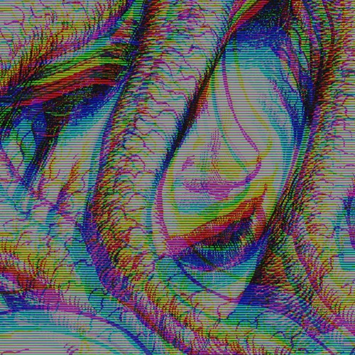 Amy Ladygoth playlist cover artwork. Abstract illustration of a womans head surrounded by what seems snakes or tentacles.