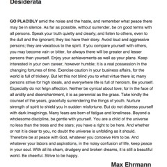 128 Desiderata by Max Ehrmann