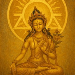 Gold Tara Mantra Wood