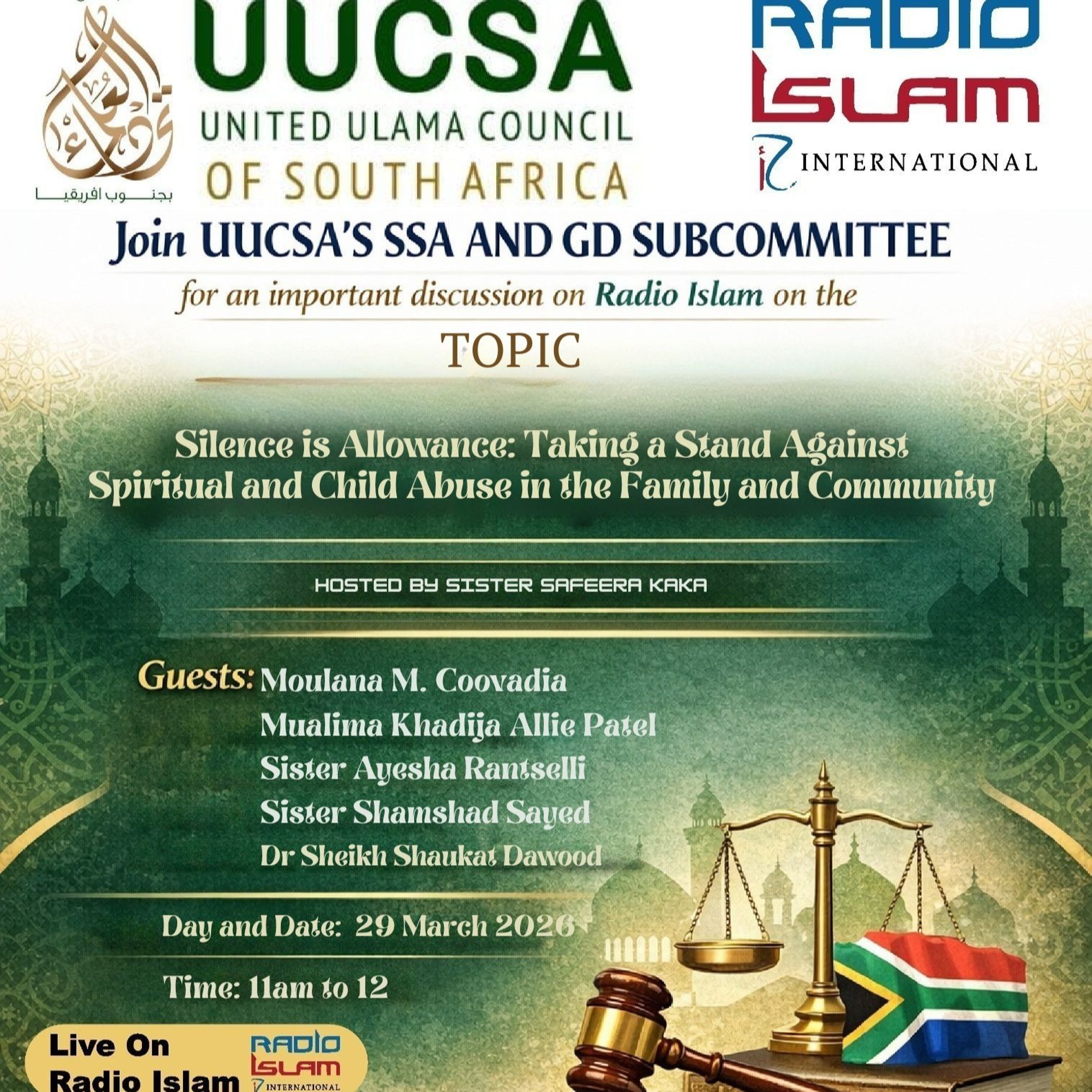 Panel Discussion - Silence is Allowance: Taking a stand against Spiritual and Child Abuse in the Family and Community