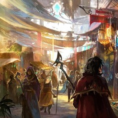 Market place in fantasy town (Bazaar)