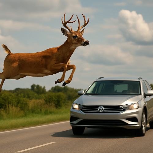 Deer on the side of the road | -2 semitones