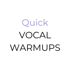 Quick Vocal Warmups | 5 Note High Voice Scales