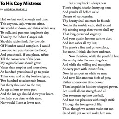 07 To His Coy Mistress by Andrew Marvell / #WorldPoetryDay