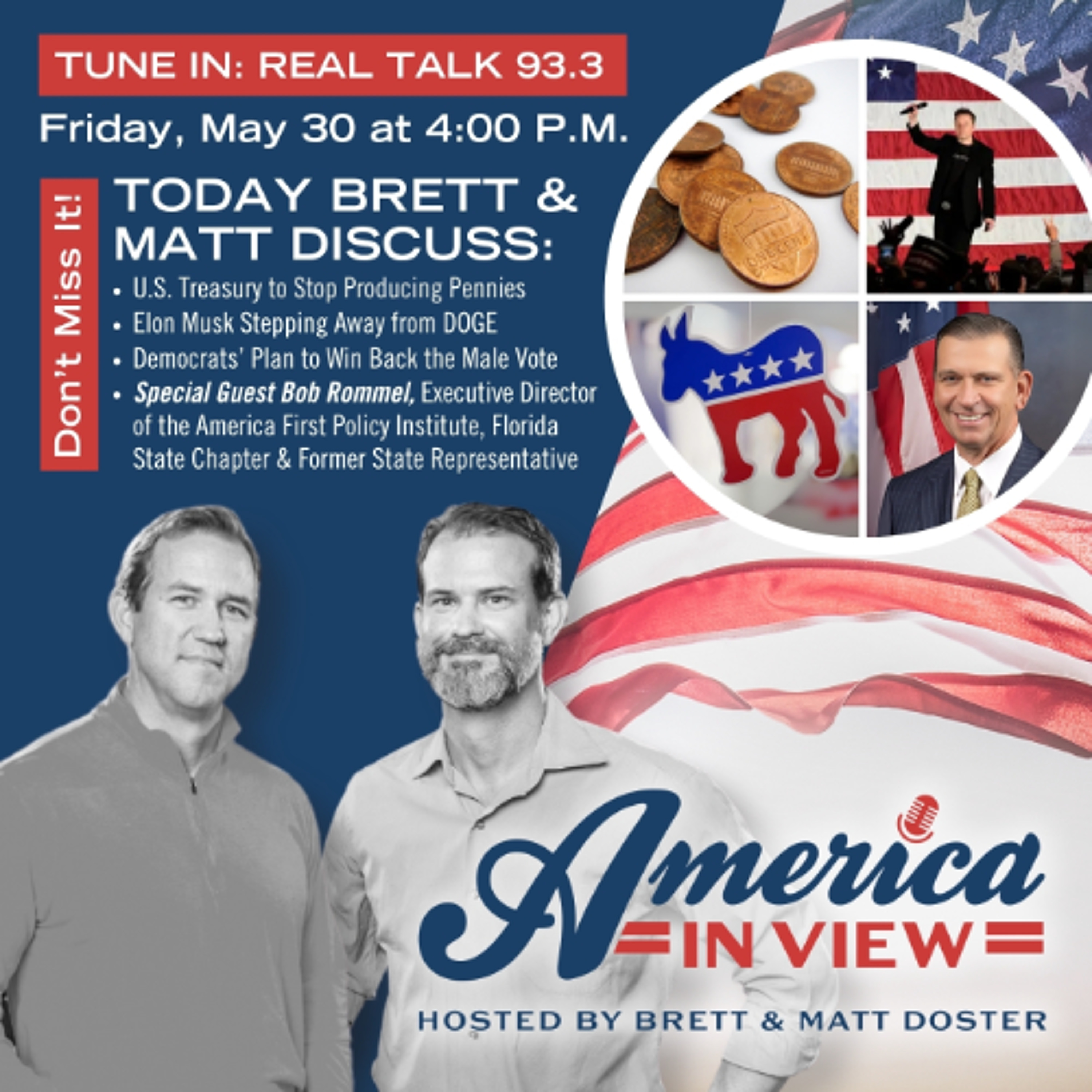 Treasury to Stop Producing Pennies, Elon Musk, Democrats’ Plan to Win Back Men, & Hurricane Season with Bob Rommel episode artwork