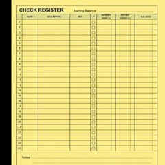 [PDF] Checkbook Register: 8.5 x 11 inches large size , 125 pages , cream paper (