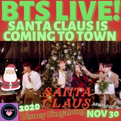 BTS(방탄소년단) Singing 'SANTA CLAUS IS COMING TO TOWN'!  Disney Singalong 11.30.20