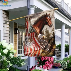 Horse eagle american patriot flag
