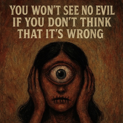 u wont see no evil, if you dont think thats its wrong