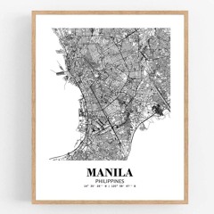 PDF read online Eleville 24X30 Unframed Manila Philippines City View Abstract Road Modern Map Ar