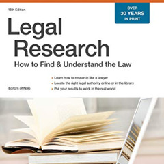 [Download] EPUB 🖊️ Legal Research: How to Find & Understand the Law by  Stephen Elia