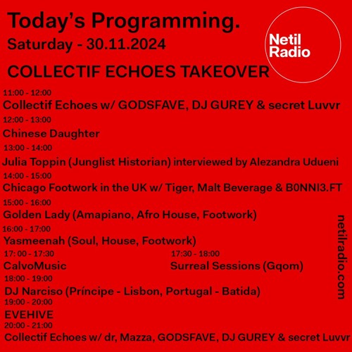 Collectif Echoes Takeover w/ Collectif Echoes (gqom set) - 30th November 2024