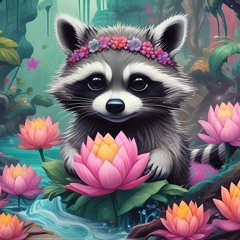 Mystic Raccoon and the Elemental Crew