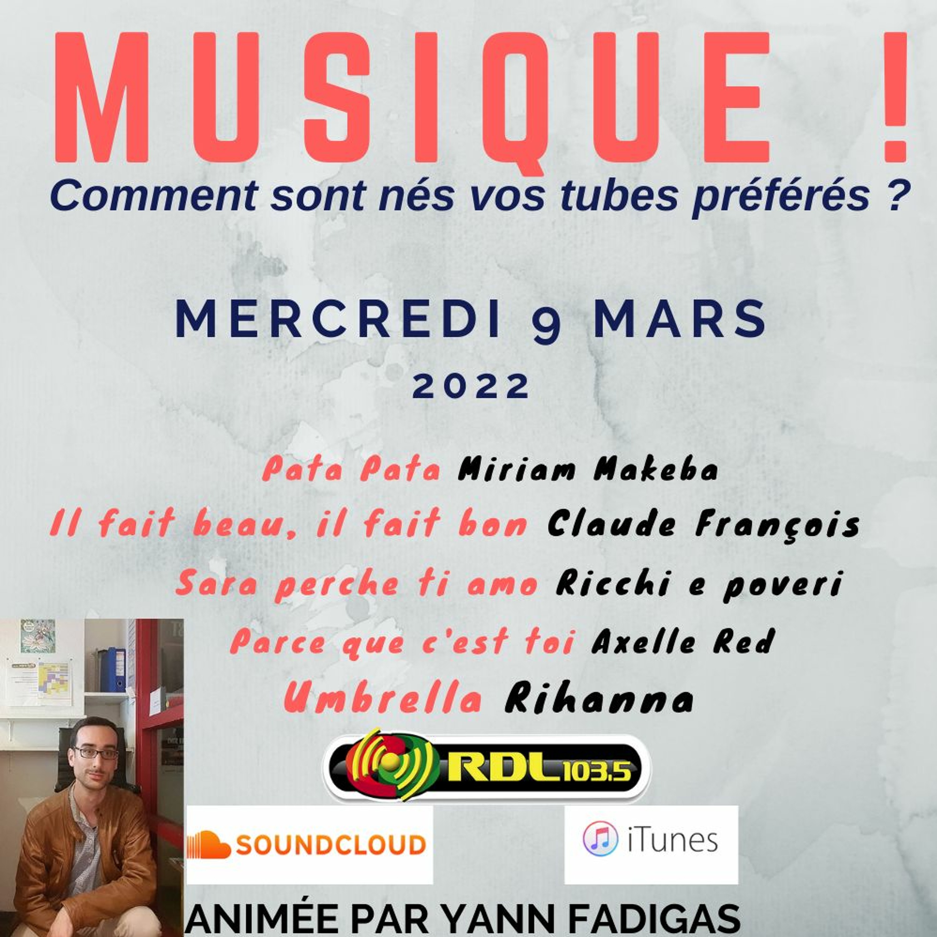 MUSIQUE ! 130 - 09 03 22 - Claude François / "Umbrella" (Rihanna) / Axelle Red episode artwork