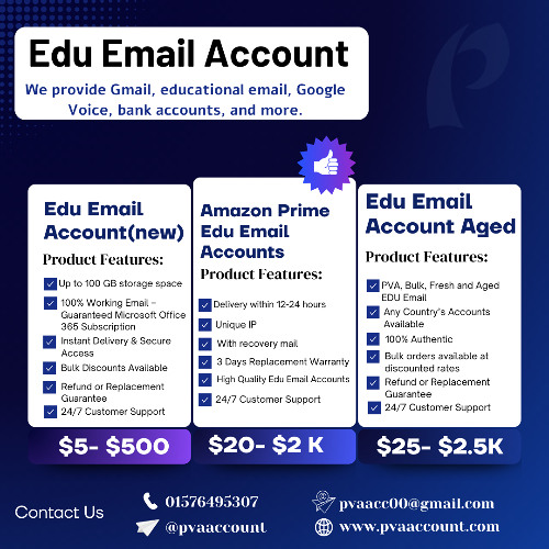 Get an Edu Email Accounts From PVAaccount  100% trusted platform & Secure