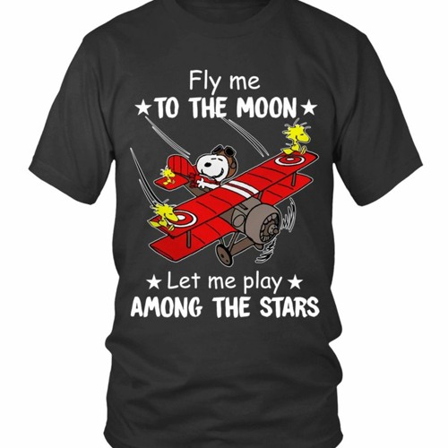 Peanuts snoopy Fly me to the moon let me play among the stars shirt