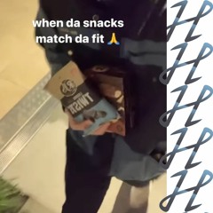 when da snacks match da fit (prayer hands)