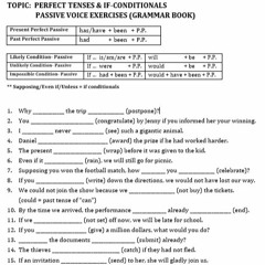 Senior One Perfect And If Con Passive Exercise (Grammar Book)