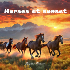 Horses at sunset