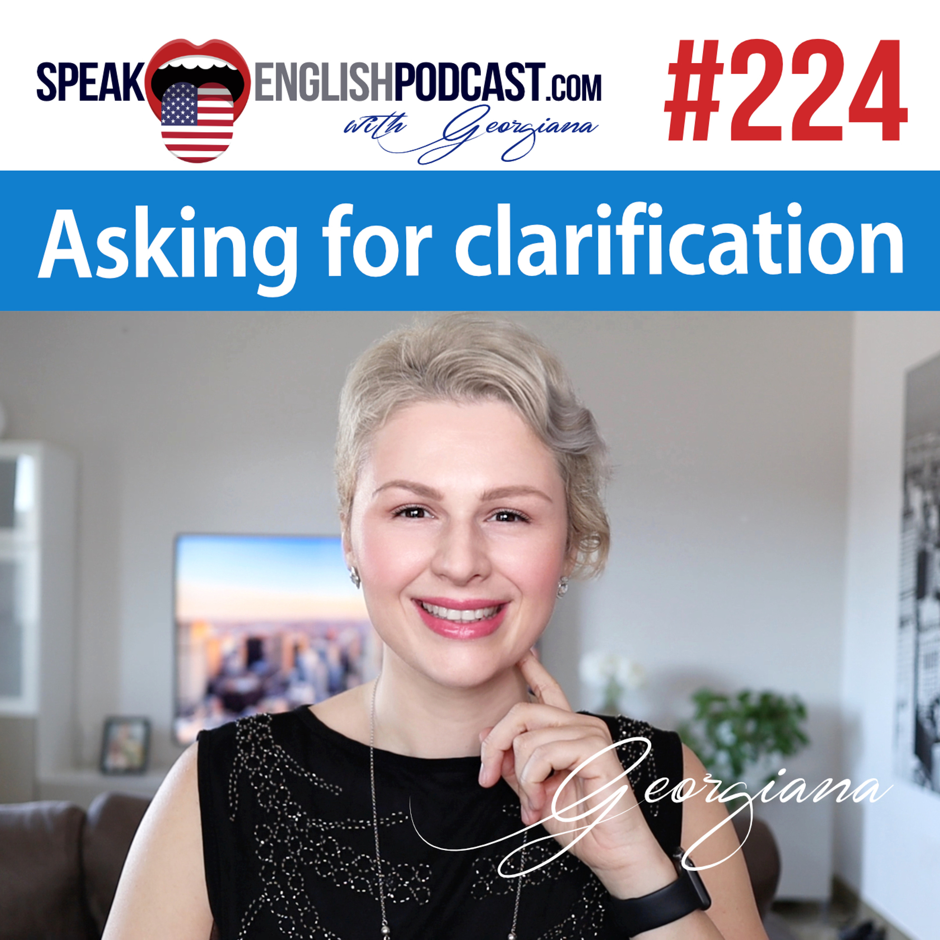 224 How to ask for clarification  in English episode artwork