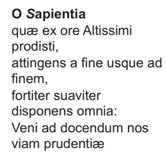 Antífonas da Expectação de Maria 01 - Ó Sabedoria