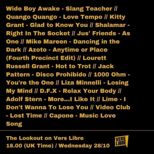 The Lookout On Vers Libre Radio - 29/10/20