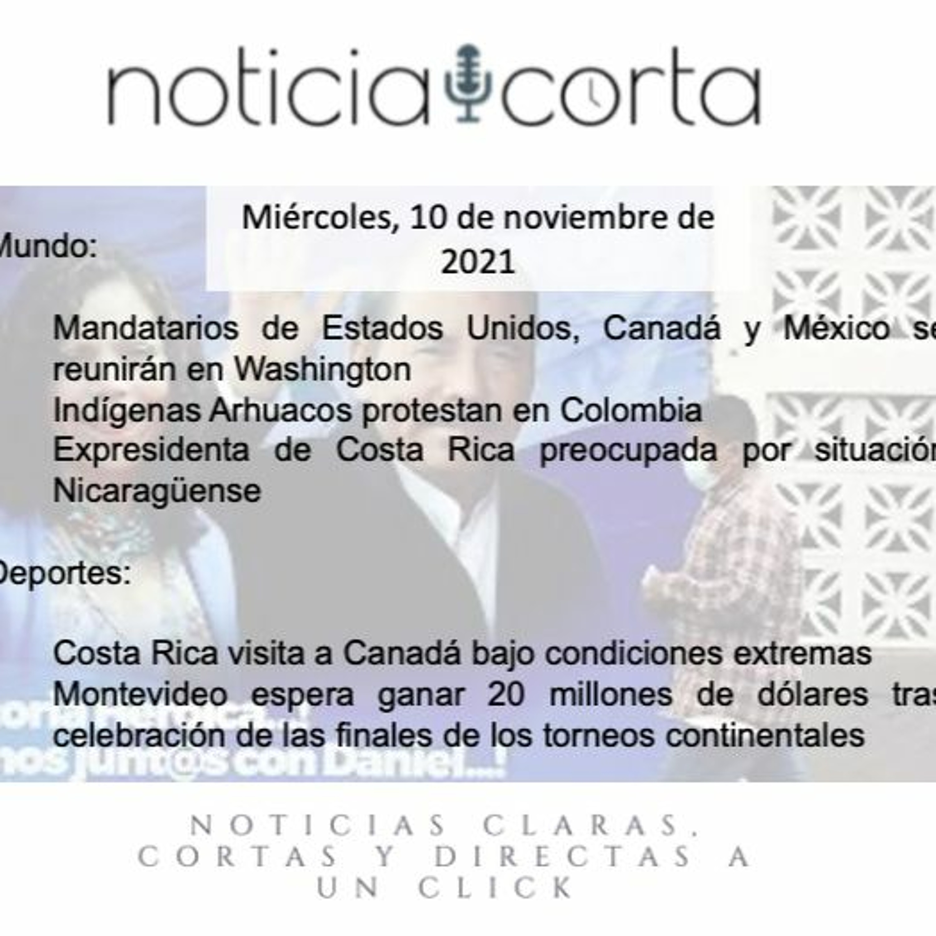 Noticia Corta, Miércoles 10 De Noviembre De 2021