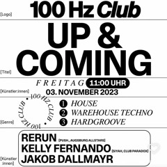Live-DJ-Set direkt aus dem 100Hz Club/Augsburg vom 03.11.2023.