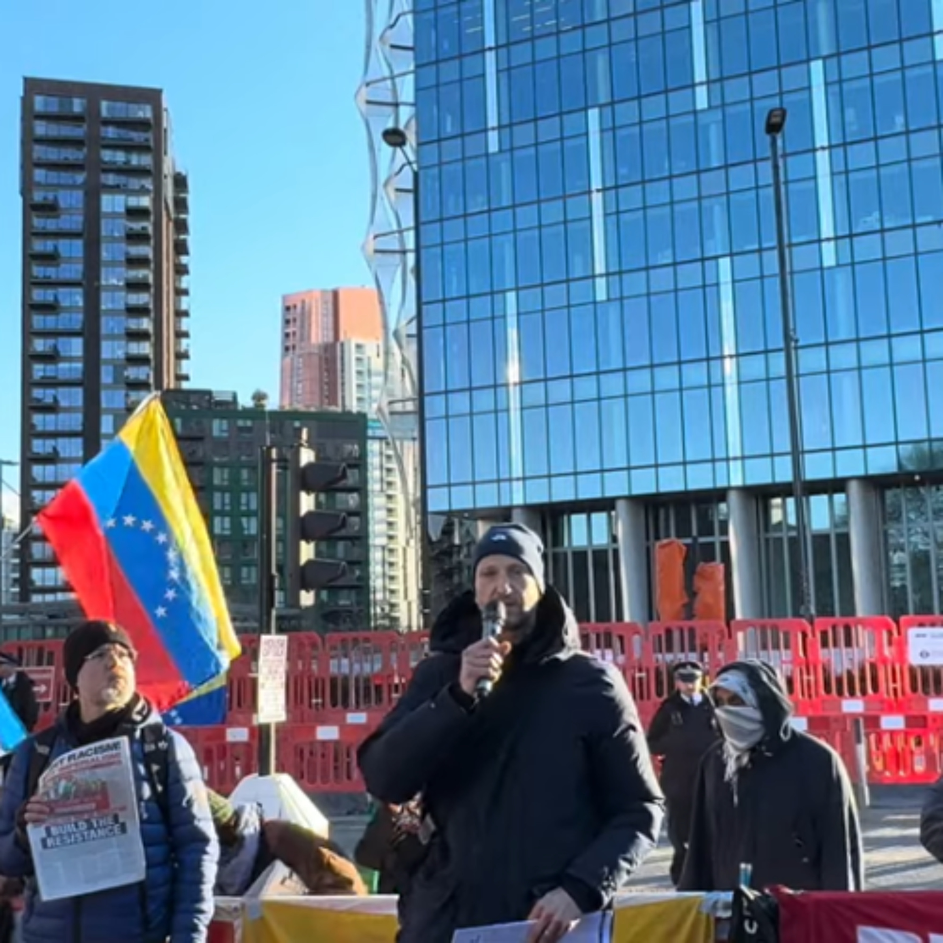 Demonstration at US embassy in London