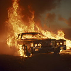 (Beat) a burning car