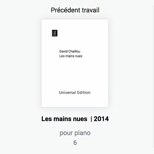 Les Mains Nues by David Chaillou played by Moises Fernandez Via