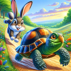 La liebre y la tortuga.